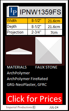 IPNW1359FS Faux Stone Newel Cap 8-1/2" x 8-1/2" x 2-3/4" 